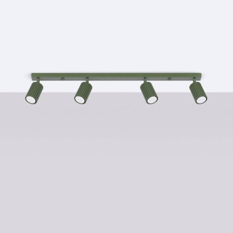 PLAFON LAMPA SUFITOWA REFLEKTOR LISTWA KARBON 4L zielony oliwkowy