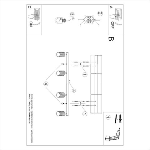 PLAFON LAMPA SUFITOWA REFLEKTOR LISTWA KARBON 4L zielony oliwkowy