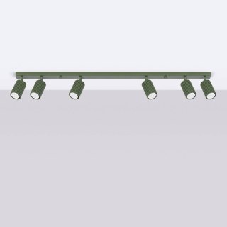 Sollux Lighting Plafon KARBON 6L zielony oliwkowy