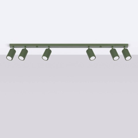 PLAFON LAMPA SUFITOWA REFLEKTOR SOLLUX  KARBON 6L zielony oliwkowy