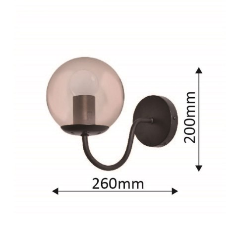 Kinkiet Hook 1xE27 czarna LP-125/1W BK