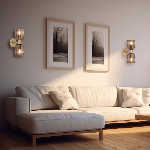 Podwójny kinkiet Piega dymny 2xE14 Light Prestige