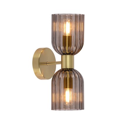 Light Prestige Podwójny kinkiet Piega dymny 2xE14