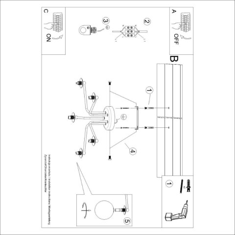Żyrandol ASTRAL 5 biały