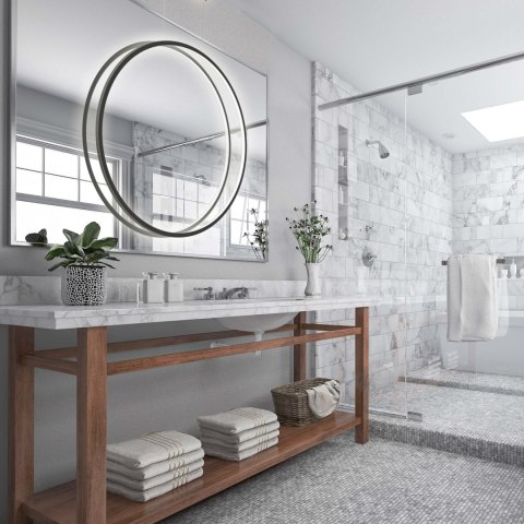 Lampa wisząca Mirror L czarna IP44 LED CCT Light Prestige