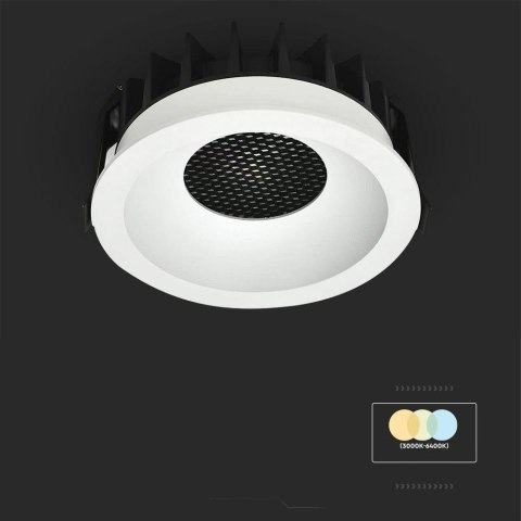 12W LED HONEY COMB DOWNLIGHT BRIDGELUX CHIP CCT:3IN1 WHITE RING + BLACK HEATING