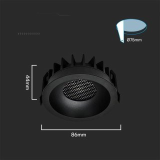 24W LED HONEY COMB DOWNLIGHT BRIDGELUX CHIP CCT:3IN1 BLACK RING + BLACK HEATING