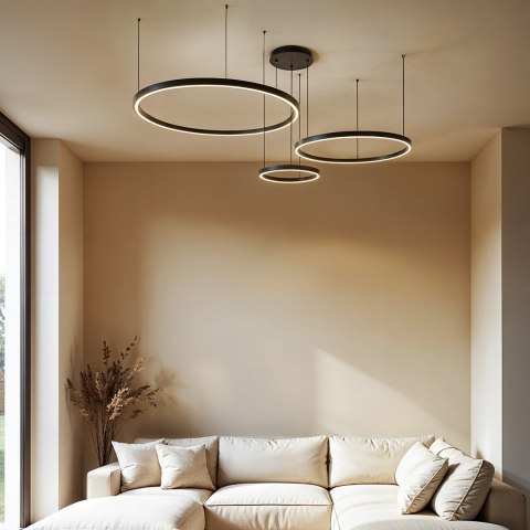 Lampa wisząca Monza okręgi 110W czarna AZ134