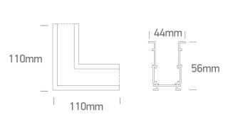 Narożnik do szyn MIDI - pasujący do MYL.00534 & MYL.00535