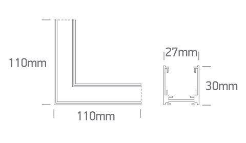Narożnik do szyn MINI pasujący do MYL.00524 & MYL.00525
