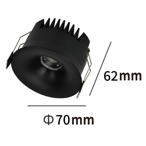 Oczko podtynkowe Zyra czarne LED CCT Light Prestige