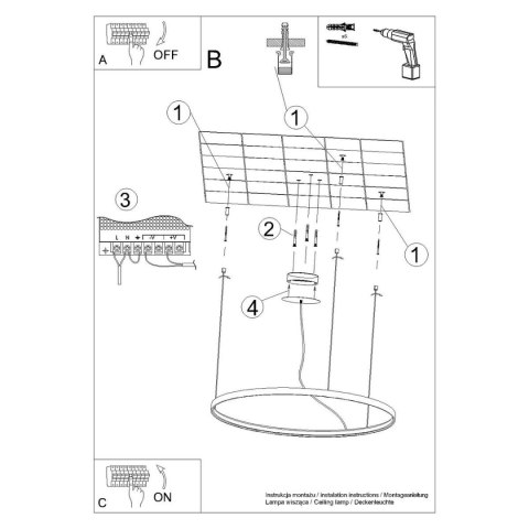 Żyrandol RIO 78 złoty połysk LED 3000K
