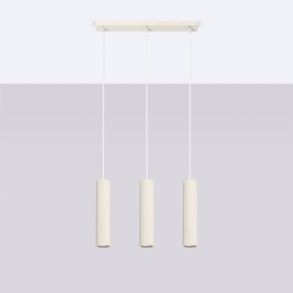 Sollux Lighting Lampa wisząca KARBON 3L beżowy