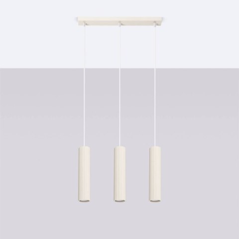 ŻYRANDOL LAMPA SUFITOWA Lampa wisząca KARBON 3L beżowy