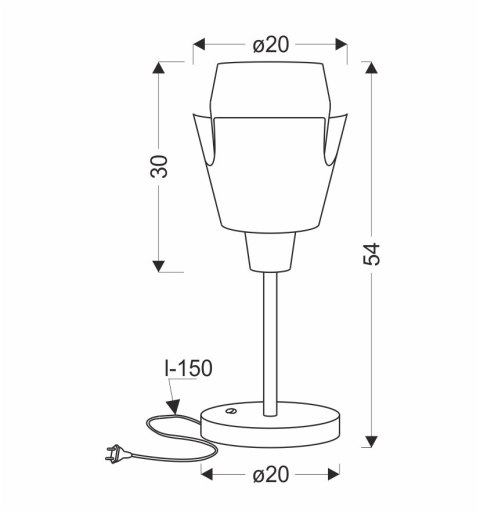 Lampka stołowa szara/żółta z wącznikiem Falun LEDEA 50501150