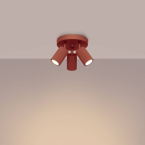 PLAFON LAMPA SUFITOWA REFLEKTOR KARBON 3P ochra czerwona