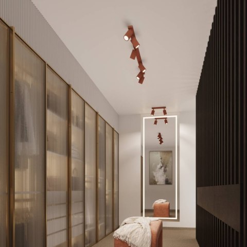 PLAFON LAMPA SUFITOWA REFLEKTOR KARBON 3P ochra czerwona