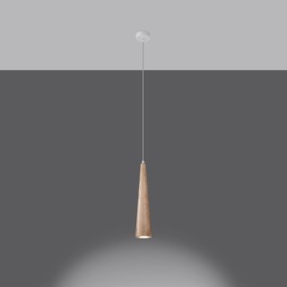 Sollux Lighting Lampa wisząca SULA 1 naturalne drewno