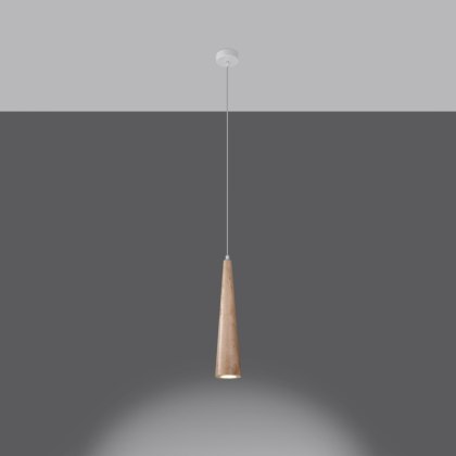 Sollux Lighting Lampa wisząca SULA 1 naturalne drewno