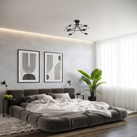 Żyrandol LEVAR 4 czarny Sollux