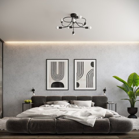 Żyrandol LEVAR 6 czarny Sollux