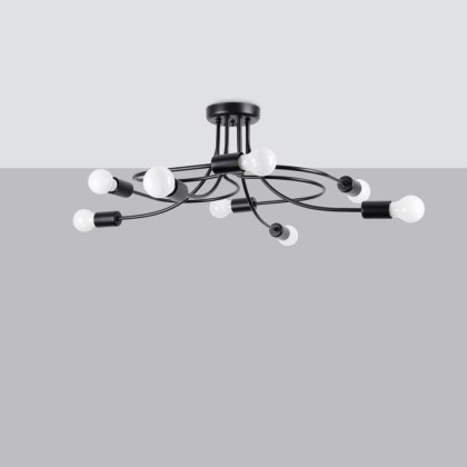 Sollux Lighting Żyrandol LEVAR 8 czarny