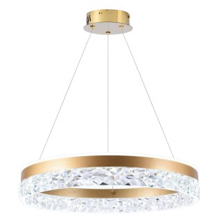 Lampa wisząca FROZI w stylu glamour - złoty klosz z kryształkami - eleganckie i nowoczesne oświetlenie salonu LED