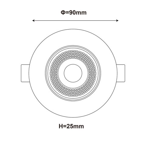 Ruchome oczko podtynkowe Plus czarne LED CCT Light Prestige