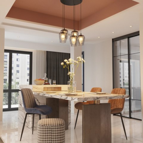 Lampa Wisząca Keso Round 5xLED czarna PL0142-5