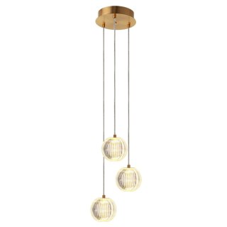 Light Prestige Lampa wisząca Brillant 3 złota LED CCT