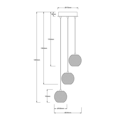 Lampa wisząca Brillant 3 złota LED CCT Light Prestige