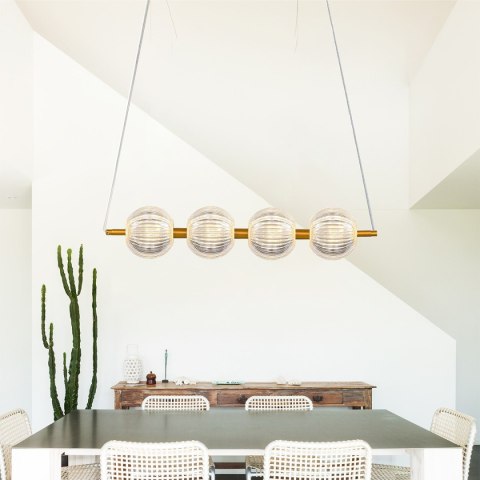 Lampa wisząca Brillant 4 złota LED CCT