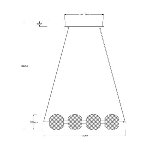 Lampa wisząca Brillant 4 złota LED CCT