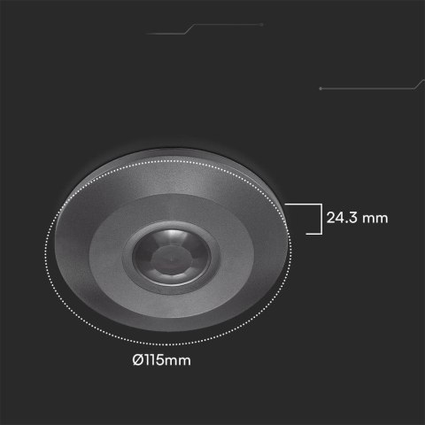 PIR CEILING SENSOR(FLAT) - FULL BLACK