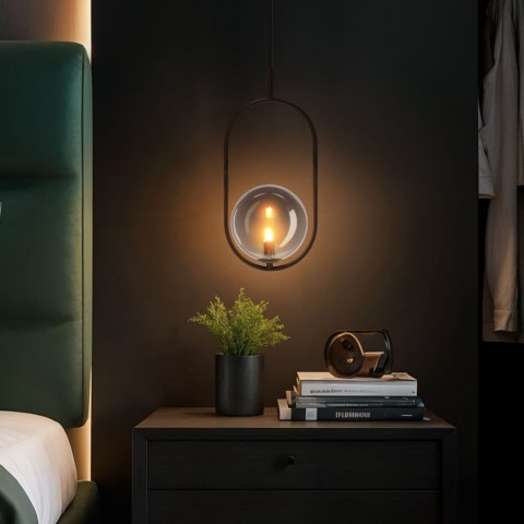 CORDEL zwis 1x28W G9 czarny, klosz grafitowy