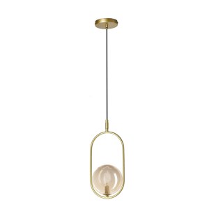 CORDEL zwis 1x28W G9 mosiądz, klosz bursztynowy