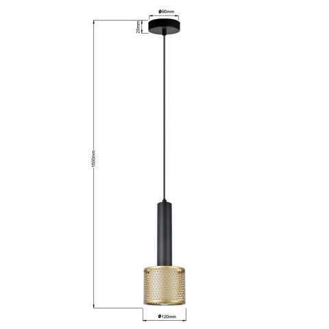 Lampa wisząca Amo złoto-czarna 1xE27 Light Prestige
