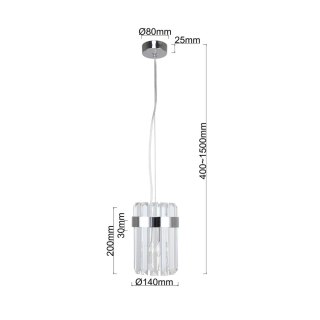 Light Prestige Lampa wisząca Vetro 1 chrom 1xE14