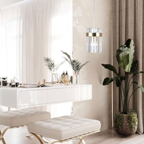 Lampa wisząca Vetro 1 złota 1xE14 Light Prestige