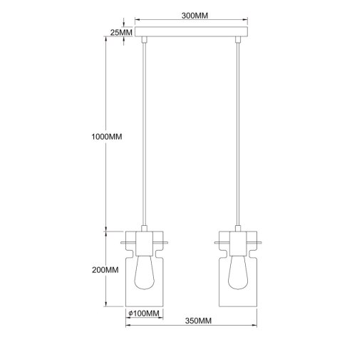 Podwójna lampa wisząca Nivio dymna 2xE27