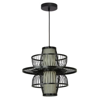 Rattanowa lampa wisząca Astra czarna 1xE27 Light Prestige