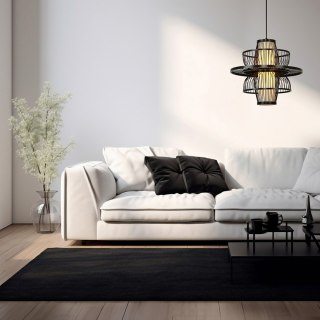 Rattanowa lampa wisząca Astra czarna 1xE27 Light Prestige