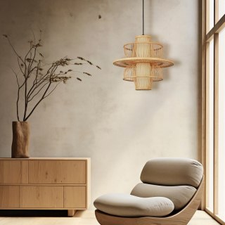 Rattanowa lampa wisząca Astra naturalna 1xE27 Light Prestige