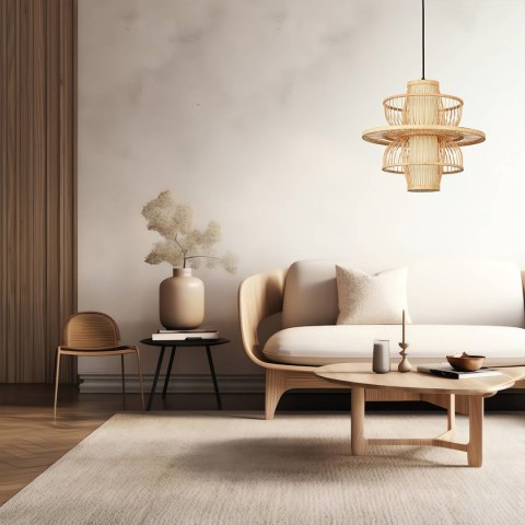 Rattanowa lampa wisząca Astra naturalna 1xE27 Light Prestige
