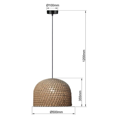 Rattanowa lampa wisząca Kanso 50 cm jasne drewno 1xE27 Light Prestige