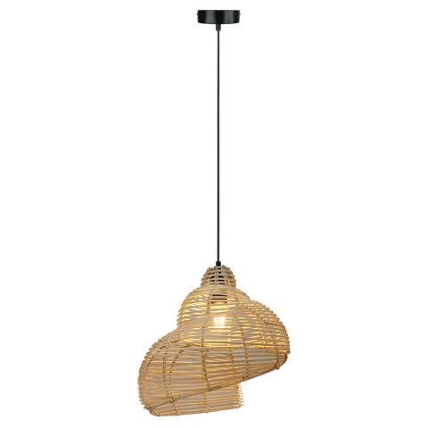 Rattanowa lampa wisząca Shella 40 cm jasne drewno 1xE27 Light Prestige