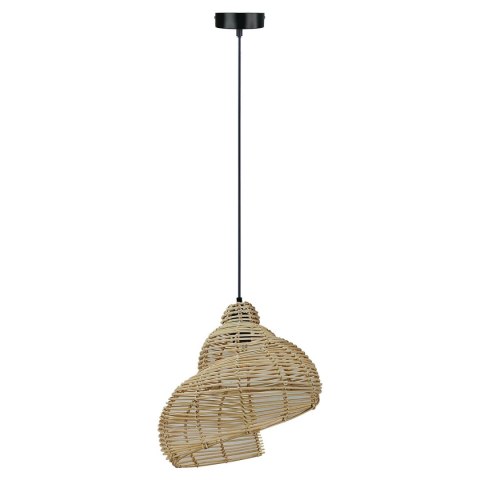 Rattanowa lampa wisząca Shella 40 cm jasne drewno 1xE27 Light Prestige