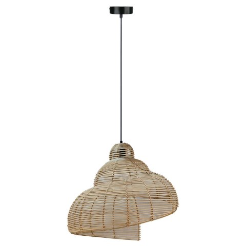 Rattanowa lampa wisząca Shella 60 cm jasne drewno 1xE27 Light Prestige