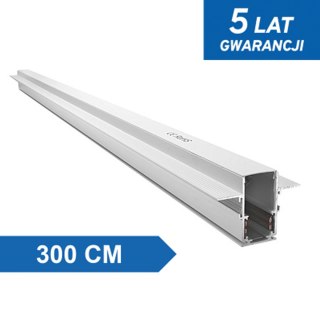 Szyna magnetyczna podtynkowa LL-20D 300cm Biała