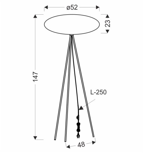 CAFEE lampa podłogowa czarny 1x40W E27 abażur 52/23 frappe